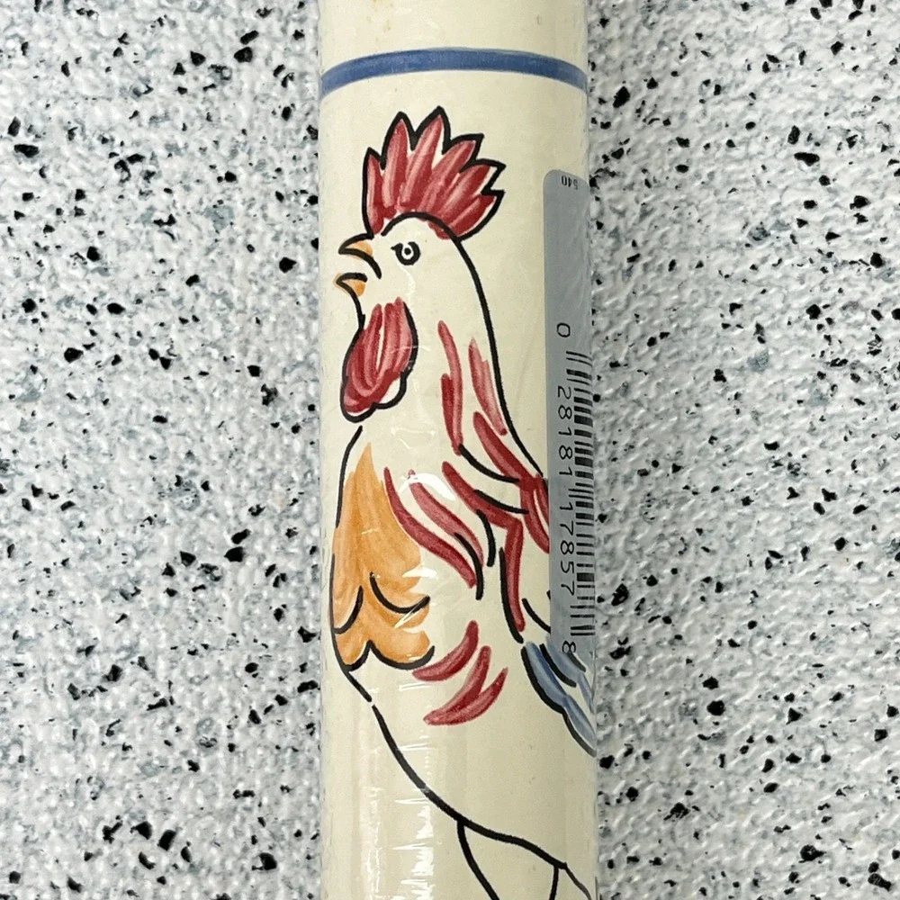 Vtg Sunworthy Rooster Wallpaper Border Chicken Country Kitchen Farmhouse 5 yards